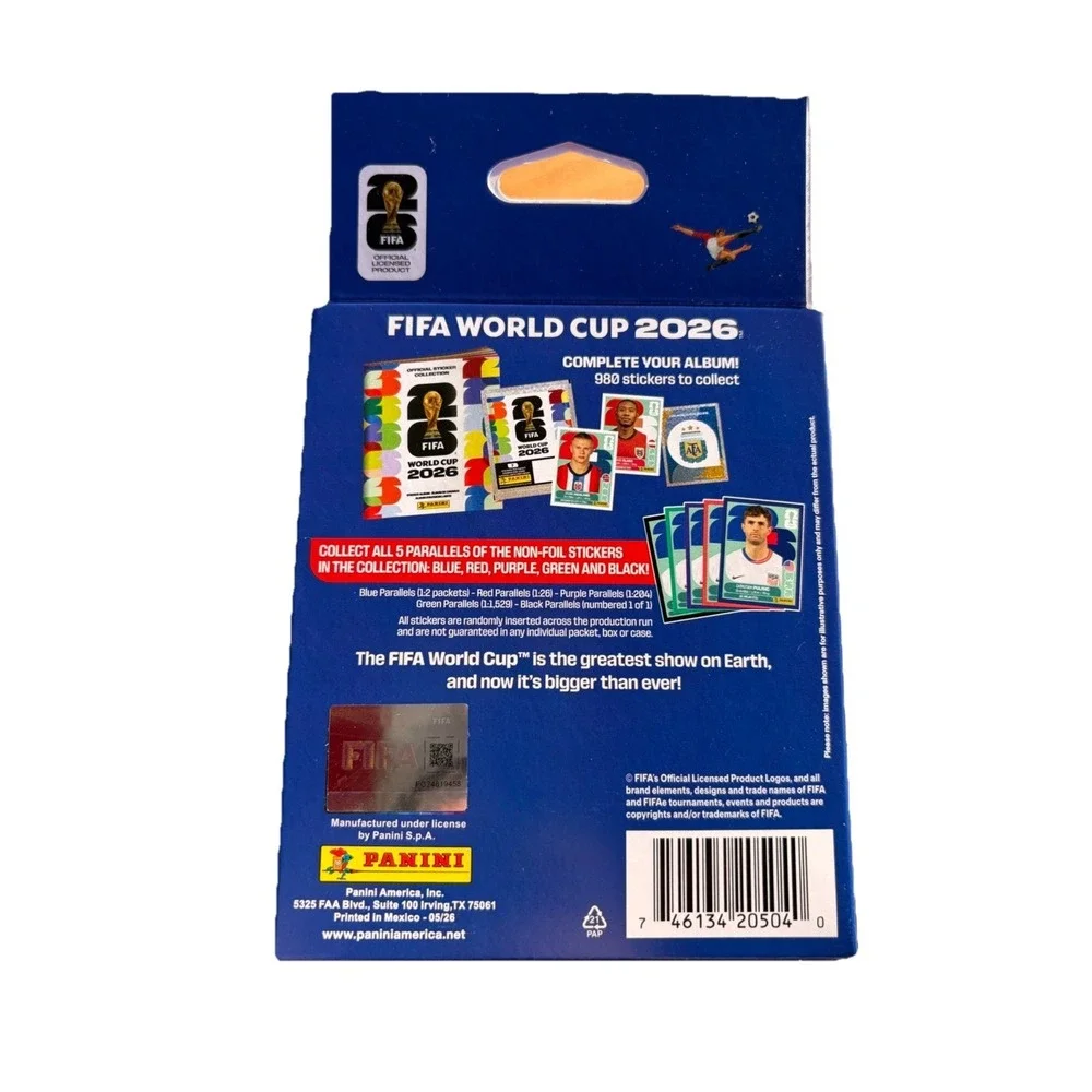 2026 FIFA World Cup‎ 5 Packets 35 Stickers Hanger Box Factory Sealed Collectible